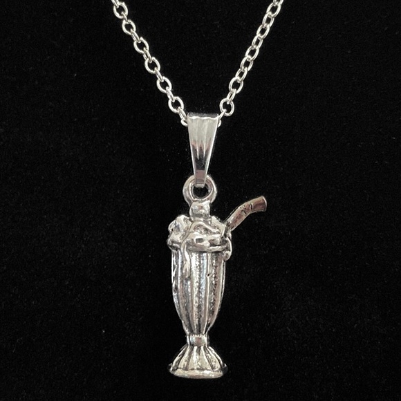 Milkshake Necklace Ice Cream Parlor Diner May Be Personalized - Picture 1 of 10